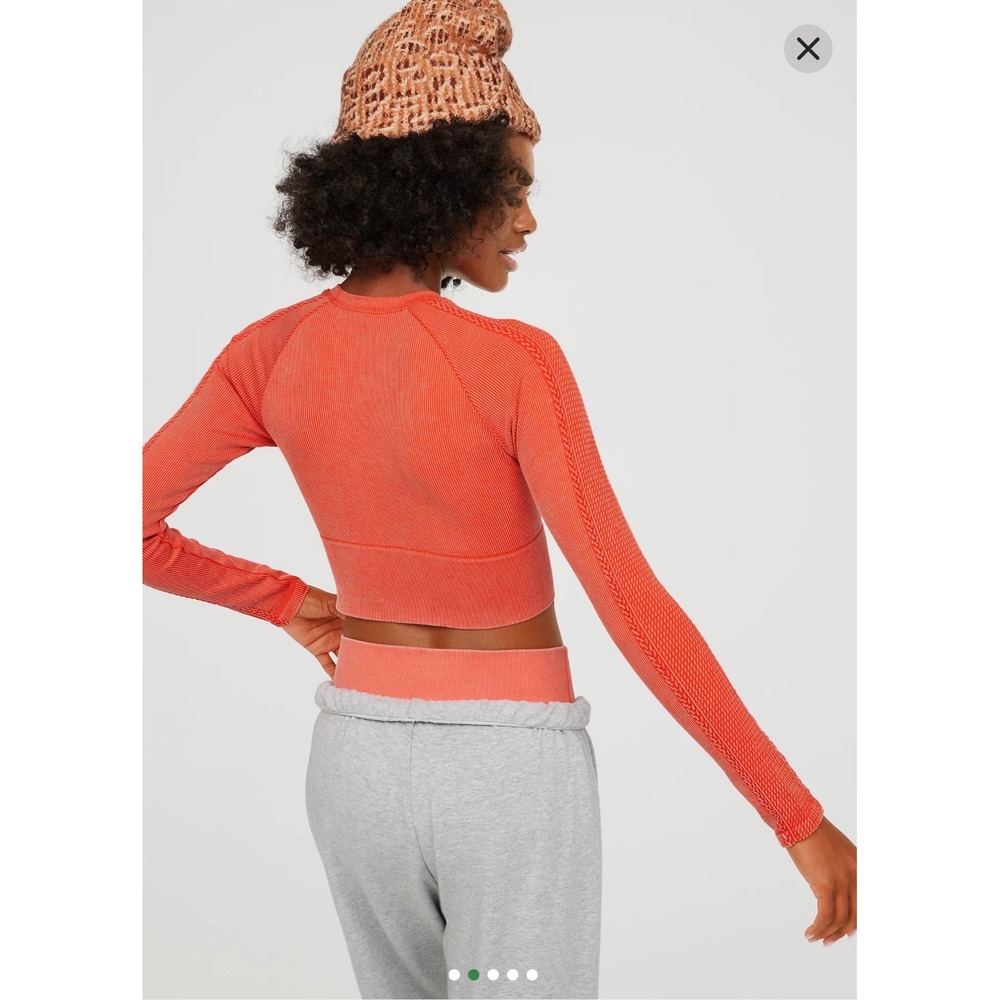 OFFLINE By Aerie Big Chill Seamless Long Sleeve Mid Crop Top Medium Athletic - Picture 2 of 8